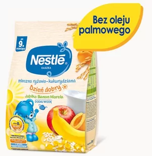 Nestle Dzień dobry Kaszka mleczna ryżowo-kukurydziana banan jabłko morela po 9 miesiącu 230g - Kaszki dla dzieci - miniaturka - grafika 1