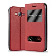 Etui i futerały do telefonów - Etui ochronne Cadorabo do Samsung Galaxy J3 2016 w kolorze czerwonym etui na telefon komórkowy pokrowiec na książkę - miniaturka - grafika 1