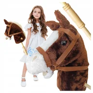 Maskotki i pluszaki - Hobby Horse miękka głowa konia koń na kiju rży 93 cm dźwięki galopu plusz - miniaturka - grafika 1