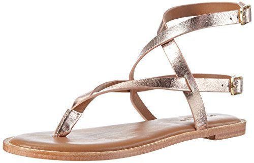 SELECTED FEMME Damskie japonki Sfalessa Leather Sandal, srebrny - Srebrny Silver Peony - 39 eu