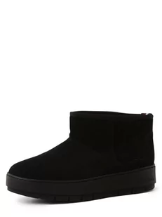 Tommy Hilfiger - Skórzane kozaki damskie, czarny - Botki damskie - miniaturka - grafika 1