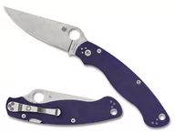 Noże - Nóż składany Spyderco Military 2 Dark Blue G10, Satin CPM S110V Plain by Sal, Eric Glesser (C36GPDBL2) - miniaturka - grafika 1