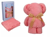 Okrycia kąpielowe dla dzieci - Ręcznik 35x75 cm Miś Różowy Prezent Babyshower - miniaturka - grafika 1