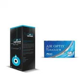 Soczewki kontaktowe - Air Optix Hydraglyde 6 szt. + Eyelove Comfort 360 ml - miniaturka - grafika 1