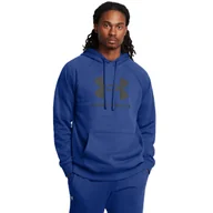 Bluzy sportowe męskie - Męska bluza dresowa nierozpinana z kapturem Under Armour UA Rival Fleece Logo HD - niebieska - UNDER ARMOUR - miniaturka - grafika 1