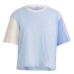 Koszulki i topy damskie - adidas Damski T-shirt (Short Sleeve) W 3S Cr Top, Blue Dawn/Blue Fusion/Wonder Quartz/Clear Pink, IC1472, L - grafika 1