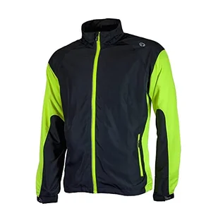 Rogelli Męska kurtka do biegania Drummond Black/Fluorescent Yellow XL - Kurtki męskie - miniaturka - grafika 1