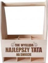 Koszulkowy Tak wygląda najlepszy tata na świecie - drewniane nosidło z grawerem