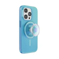 Etui i futerały do telefonów - PopSockets Etui do iPhone'a 15 Pro z uchwytem na telefon i suwakiem kompatybilne z MagSafe, etui na telefon iPhone 15 Pro, kompatybilne z bezprzewodowym ładowaniem - opalizujący niebieski - miniaturka - grafika 1