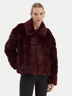 Płaszcze damskie - Bardot Futro Sylvie 59474JB4 Bordowy Relaxed Fit - miniaturka - grafika 1