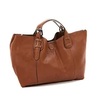 Torebki damskie - Abbacino mała skórzana torba shopper, koniak - miniaturka - grafika 1