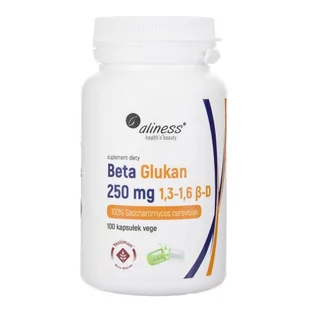 MEDICALINE Aliness Beta Glukan 250 mg x 100 kaps - Przeziębienie i grypa - miniaturka - grafika 1