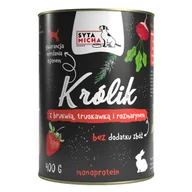 Mokra karma dla psów - Syta Micha Królik Z Brukwią, Truskawką I Rozmarynem 400G Mokra Karma Dla Psa - miniaturka - grafika 1