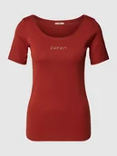 Koszulki i topy damskie - T-shirt z detalem z logo - miniaturka - grafika 1