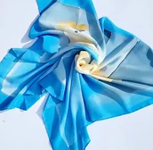 Apaszki i szaliki damskie - Apaszka jedwabna ręcznie malowana - miniaturka - grafika 1