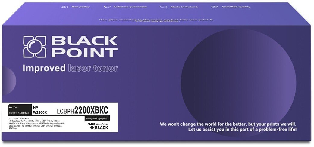 [LCBPH2200XBKC] Toner Black Point Color HP W2200X chip NEW