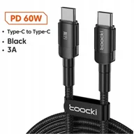Kable USB - Kabel Toocki USB-C do USB-C 60W 2m, 480Mb/s, szybkie ładowanie, czarny - miniaturka - grafika 1