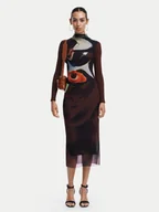 Sukienki - Desigual Sukienka codzienna Lincoln 24WWVK58 Brązowy Slim Fit - miniaturka - grafika 1