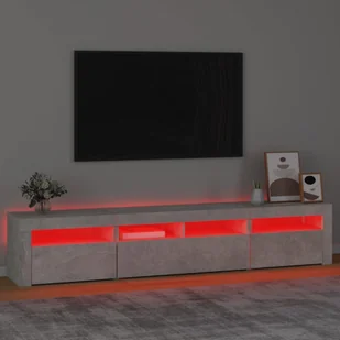 Lumarko Szafka pod TV z oświetleniem LED, szarość betonu, 210x35x40 cm - Szafki RTV - miniaturka - grafika 6