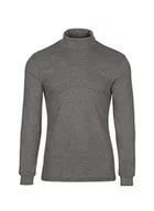 Swetry damskie - Trigema Damski sweter z długim rękawem i golfem, taupe-melanż, XXL - miniaturka - grafika 1