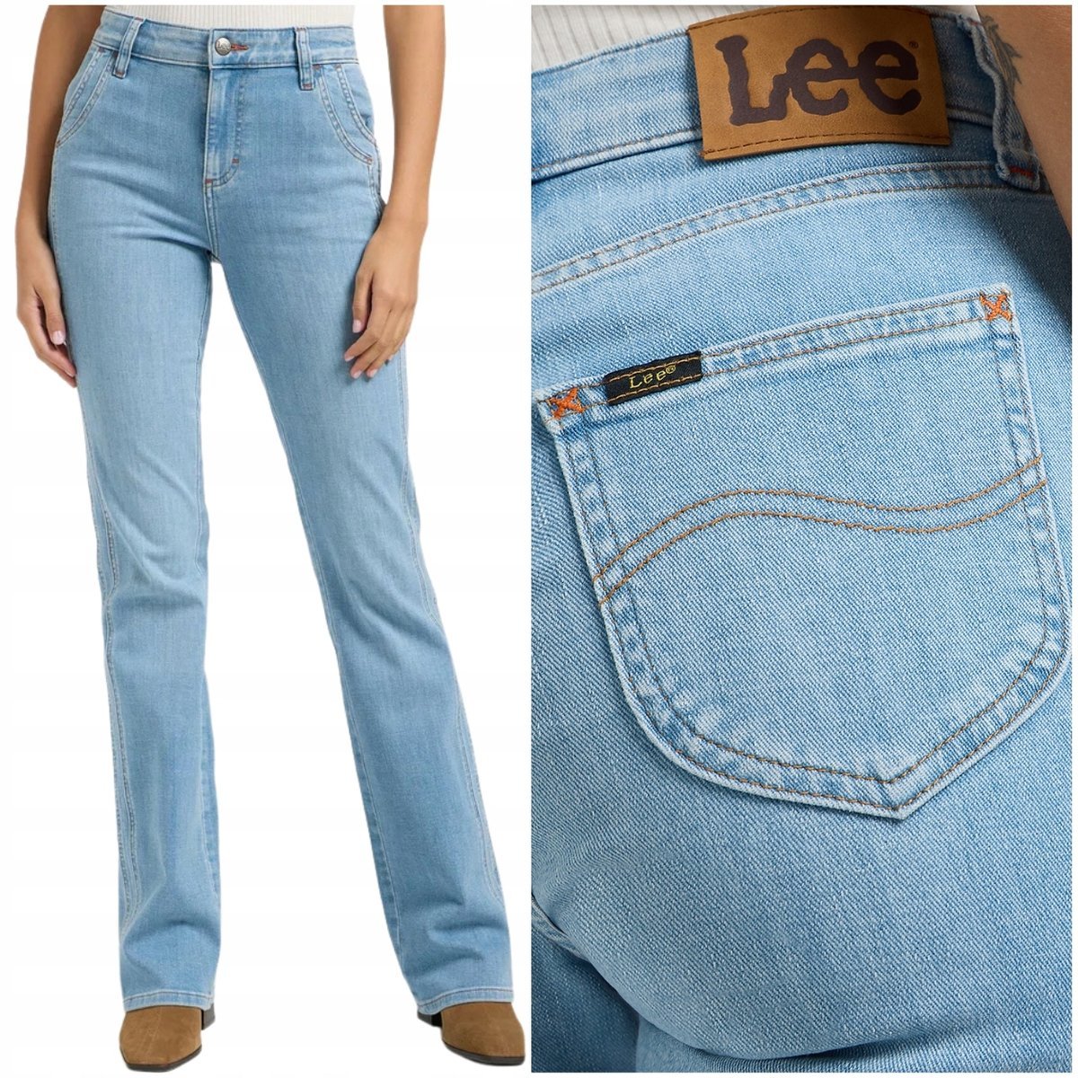 Lee DOUBLE SEAMED BOOT JEANS rozszerzane damskie spodnie jeansowe W31 L31