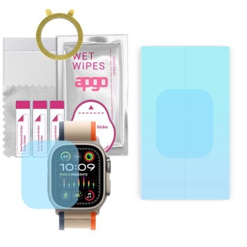 1x folia ochronna hydrożelowa do Apple Watch Ultra 2 - apgo HD HQ FLEX Smartwatch Hydrogel Protection Ochrona na ekran smartwatcha
