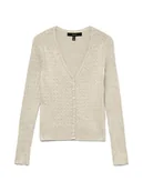 Swetry damskie - Vero Moda Kardigan Silje 10340553 Beżowy Regular Fit - miniaturka - grafika 1