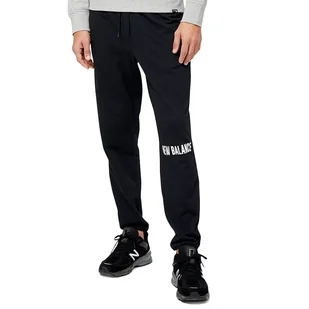 Spodnie dresowe New Balance MP23900BK - czarne - Spodnie sportowe męskie - miniaturka - grafika 1
