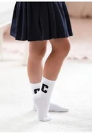 Skarpetki dla dzieci - Skarpetki dziecięce biało czarne z prążkowanym ściągaczem i modną grafiką Milena - miniaturka - grafika 1