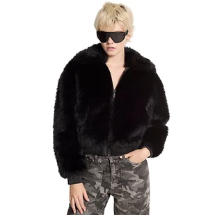 giacche donna michael kors - faux fur bomer jkt - nero - Marynarki i żakiety damskie - miniaturka - grafika 1