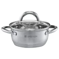 Garnki - Garnek Solar 16 cm 1,9 l ze szklaną pokrywą srebrny - miniaturka - grafika 1