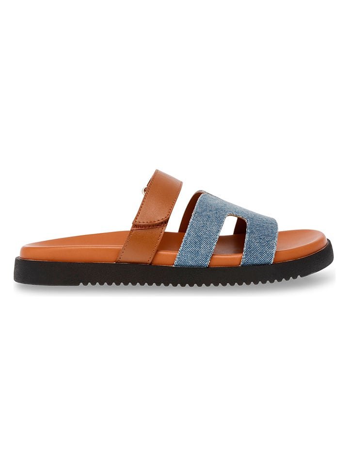 Steve Madden Klapki w kolorze jasnobrązowo-błękitnym