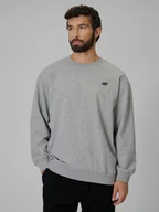 Bluzy męskie - 4F Bluza dresowa regular bez kaptura męska - szara XXL - miniaturka - grafika 1