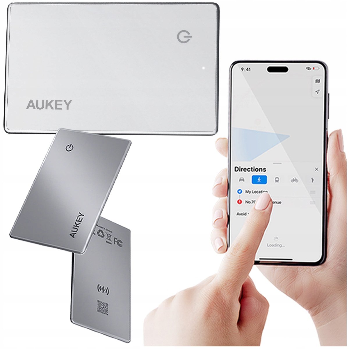Lokalizator Bluetooth Inteligentna karta Aukey TM-21 iOS do portfela bagażu