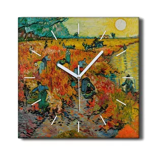 Zegar na płótnie 30x30 Czerwona winnica Van Gogh, Coloray - Zegary - miniaturka - grafika 1