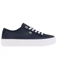 Buty sportowe damskie - Buty Tommy Hilfiger Essential Vulcanized Canva FW0FW07459-DW6 - granatowe - miniaturka - grafika 1