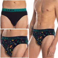 Majtki męskie - LAMA Slipy Męskie bawełniane majtki 2-PAK - M - miniaturka - grafika 1