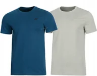 Koszulki męskie - 4F ZESTAW 2szt. 2-PAK MÄSKA KOSZULKA T-SHIRT 100% BAWEĹNA / rozm L - miniaturka - grafika 1