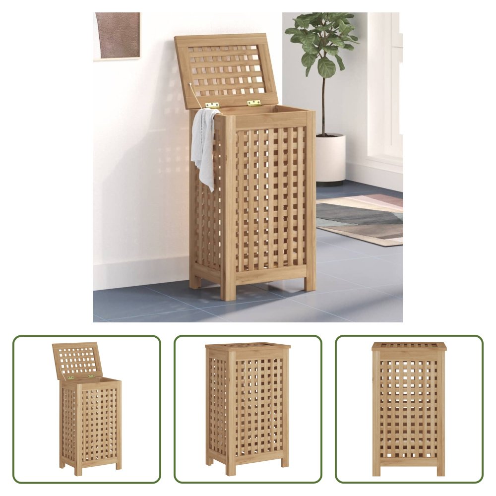 Kosz na pranie The Living Store 35x25x60 cm lite drewno tekowe