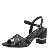 Sandały damskie - MARCO TOZZI Feel Me sandały damskie, miękka podszewka, wegańskie, 2-28340-42 sandały z obcasem, czarny Comb, 36 EU - miniaturka - grafika 1