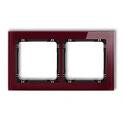 Klawisze i ramki - Karlik Ramka podwójna DECO efekt szkła bordowy/czarny - miniaturka - grafika 1