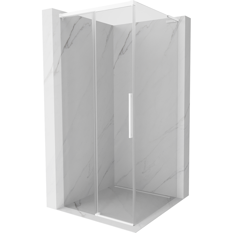 Mexen Rox L kabina prysznicowa rozsuwana 95 x 95 cm, transparent, biała - 8C2L-095-095-20-00