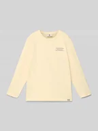 Koszulki dla chłopców - Bluzka z długim rękawem i nadrukiem z logo - miniaturka - grafika 1