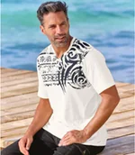 Koszulki męskie - Koszulka z wiązanym dekoltem Kierunek Pacyfik Mężczyzna Atlas For Men - Kolor : Motywy - Rozmiar : 4XL - miniaturka - grafika 1