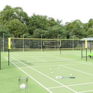 vidaXL Siatka do badmintona, żółto-czarna, 600x155 cm, polietylen - Badminton - miniaturka - grafika 1