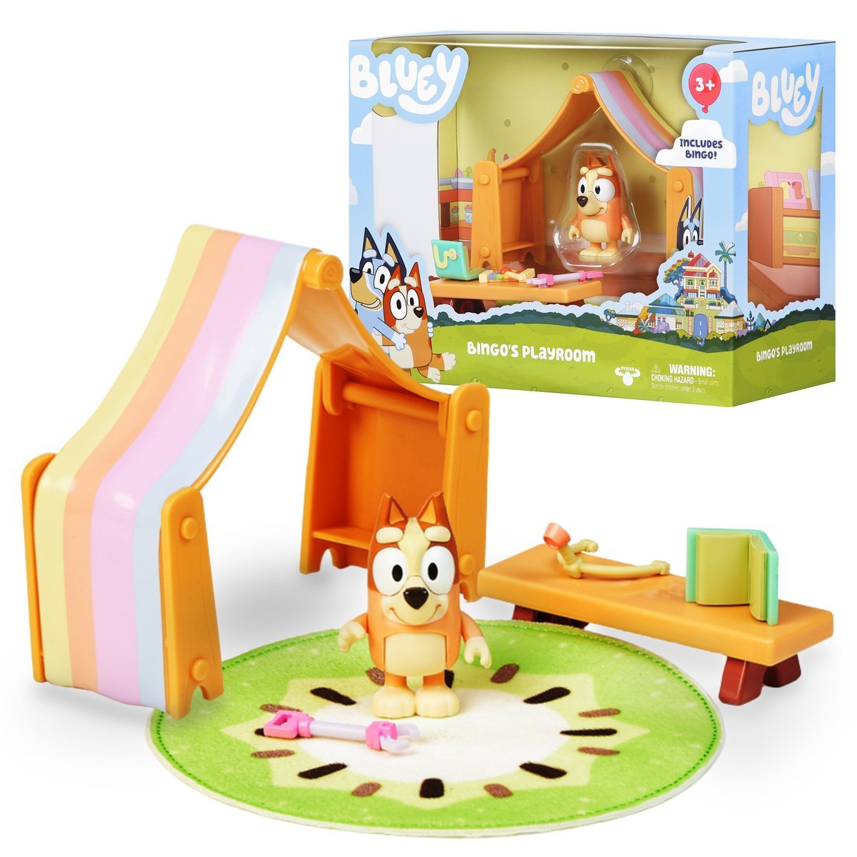 Bluey i Bingo ZESTAW figurek Pokój Zabaw, figurki dla dzieci do zabawy, RUCHOME ELEMENTY 3+