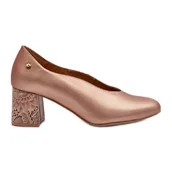 Czółenka - Eleganckie Skórzane Czółenka Na Słupku Maciejka 06422-25 Złote złoty - miniaturka - grafika 1