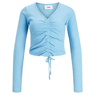 Bestseller A/S Damski JXFENJA STR LS Rib Crop JSR Top, Aquarius, L, Aquarius, L - Koszulki i topy damskie - miniaturka - grafika 1