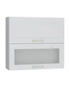 Szafki kuchenne - Szafka Wisząca Alto 2 Fronty Uchylne 1 Witryna 1 Front 80X72 Cm Mdf Jasny Szary - miniaturka - grafika 1