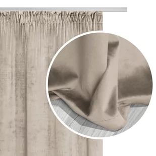Zasłona 140 x 270 Dekoracyjna Velvet Soft Beżowy - Zasłony - miniaturka - grafika 1